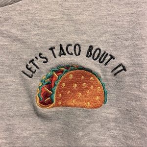 “Let’s Taco Bout It” embroidered gray tee by Youth in Revolt size medium